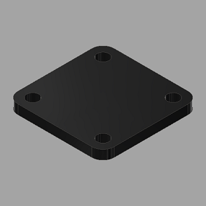 SQUARE 4 BOLT PLATE - BLACK