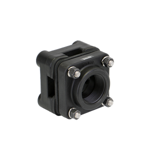 1-1/2" X 2" THREADED BOLTED POLY FLANGE W/EPDM GASKET