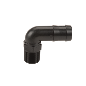 3/4" MALE THREAD X 1" 90 deg HOSE BARB