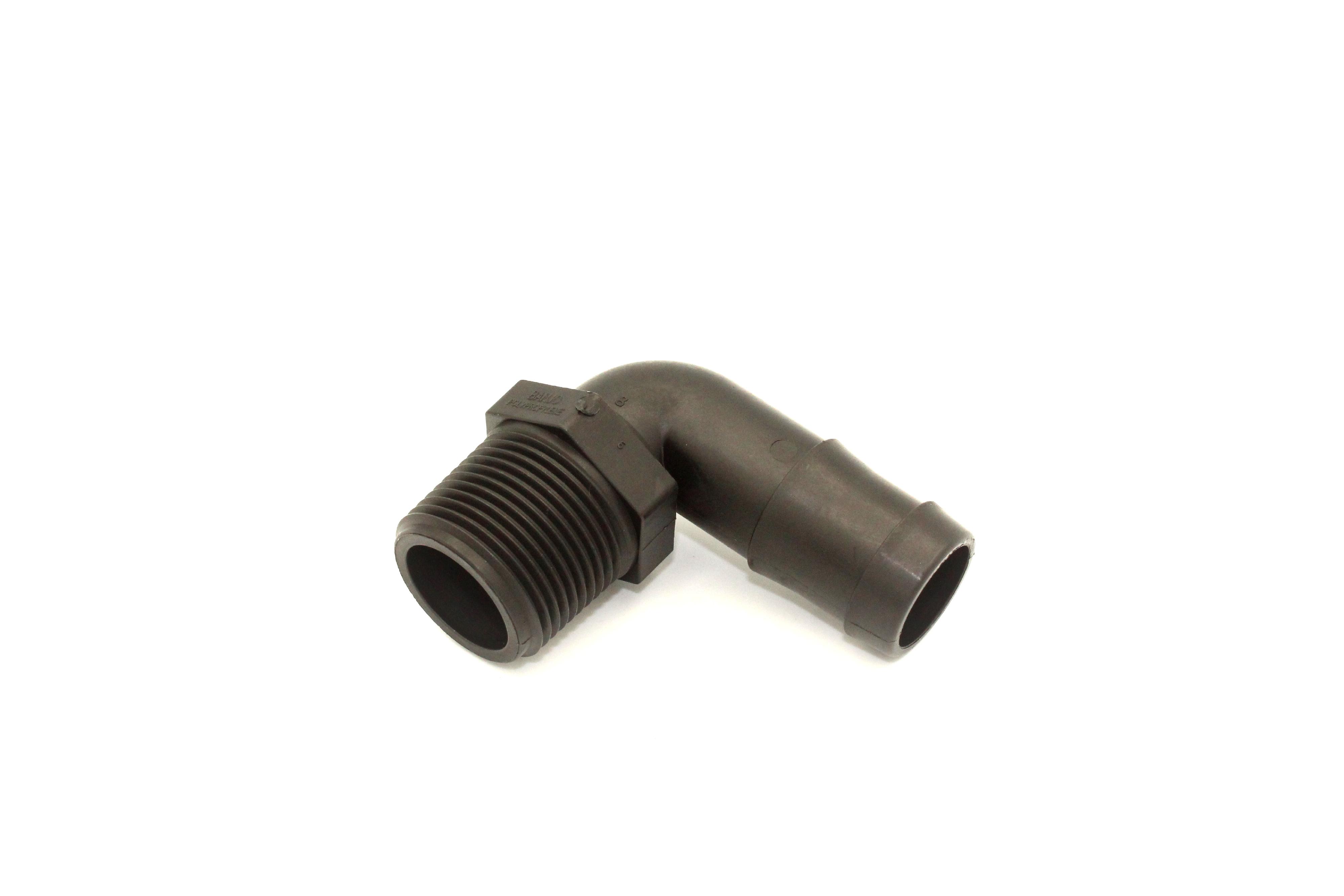1" MALE THREAD X 1" 90 deg HOSE BARB