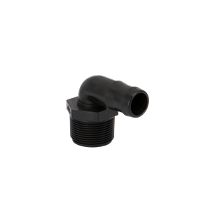 1-1/4" MALE THREAD X 1" 90 deg HOSE BARB