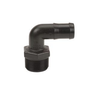 1-1/2" MALE THREAD X 1-1/4" 90 deg HOSE BARB