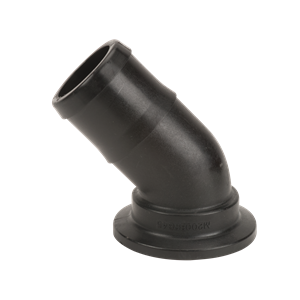2" FLANGE X 2" 45 deg HOSE BARB ELBOW