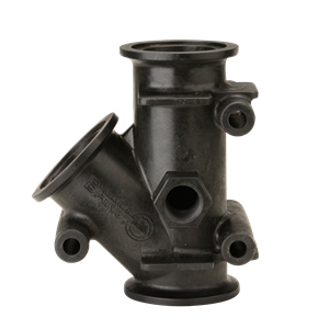 2" FP 45 deg Y FLANGE W/1/4" GAUGE PORT