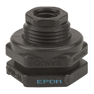 1/2" POLY BULKHEAD TANK FITTING W/EPDM GASKET