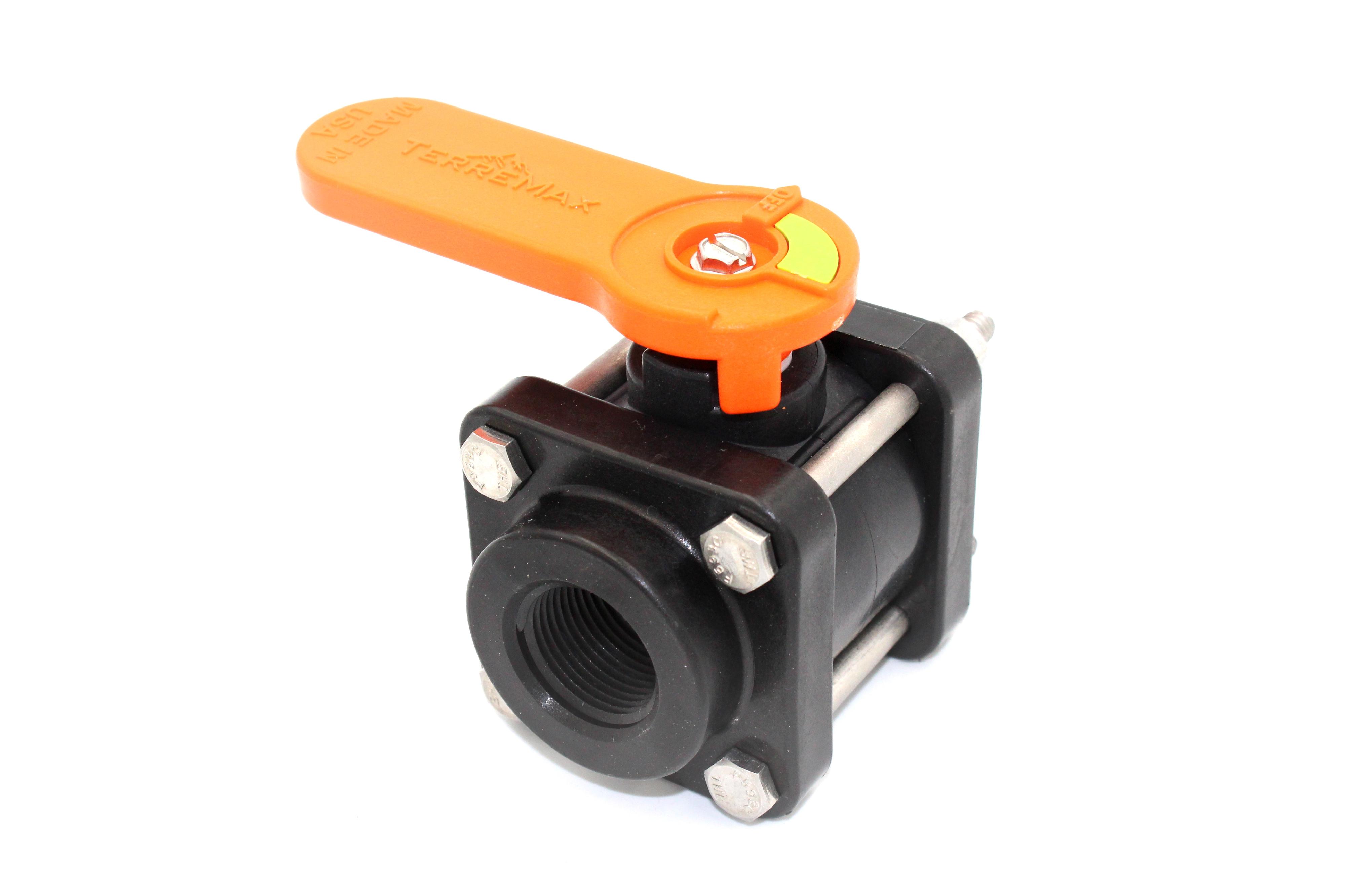 BALL VALVE STANDARD PORT 3/4" FEMALE NPT 4 BOLT YELLOW HANDLE